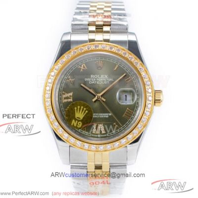 N9 Factory 904L Rolex Datejust II 41mm Jubilee Watch - Olive Green Face ETA 2836 Automatic